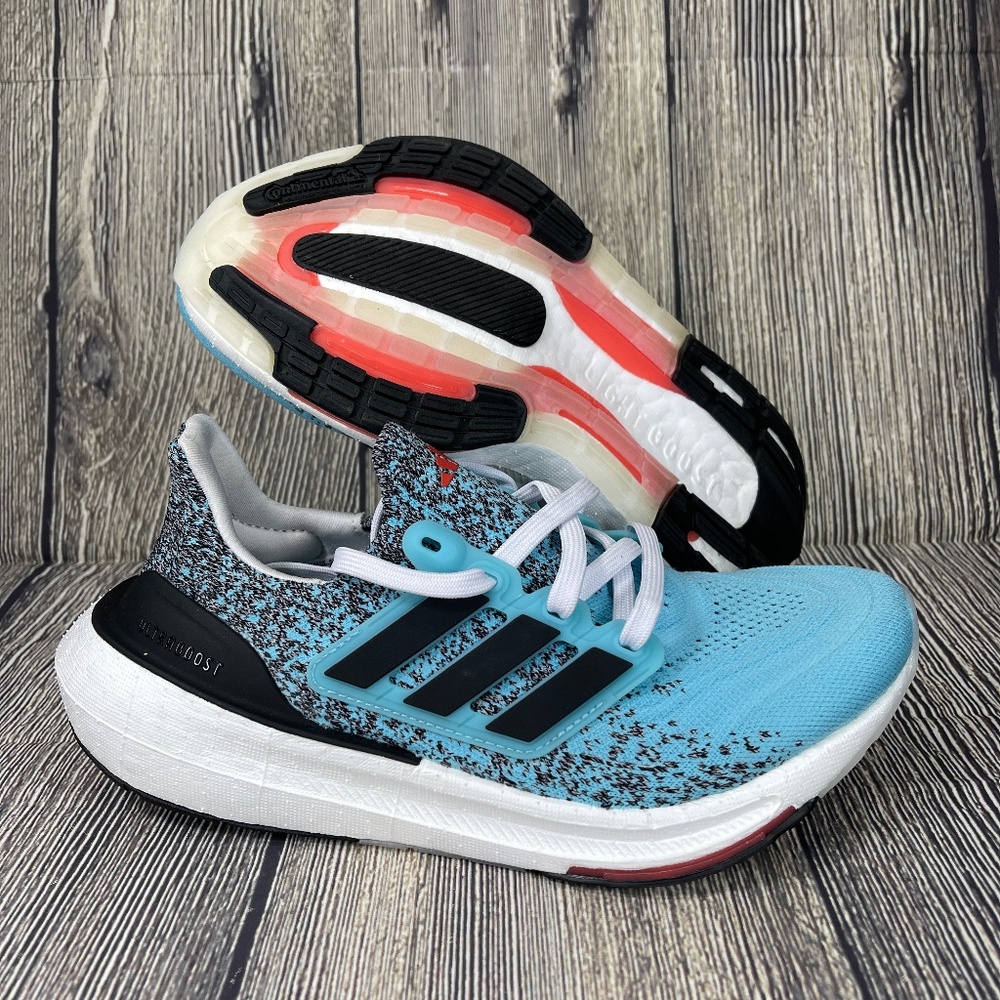 Adidas Ultraboost Light Aqua Blue/Core Black/Bright Red Mens IE1694